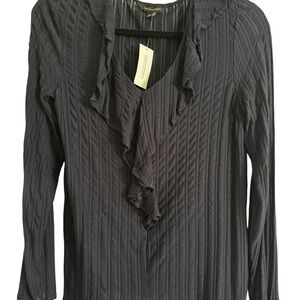 Banana Republic Navy Ruffled Blouse‎